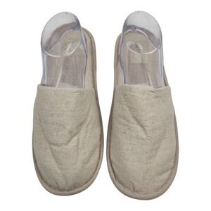 NEW Le Sirenuse Positano Luxury Hotel Linen Slippers One Size Beige Neutral